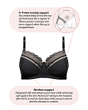Show Off Non Wired Nursing Bra Jet Black Hotmilk TKD Lingerie Core CF1