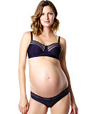 Show Off Nursing Bra and Bikini Brief Navy TKD Lingerie Hotmilk Maternity Core F