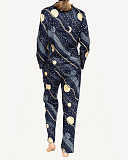 Skye Celestrial Print Pyjama Set Blue Mix TKD Lingerie Cyberjammies Fashion B1