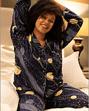 Skye Celestrial Print Pyjama Set Blue Mix TKD Lingerie Cyberjammies Fashion L2