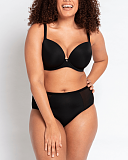 Smoothie T Shirt Plunge Bra Black TKD Lingerie Curvy Kate Core Lingerie F1