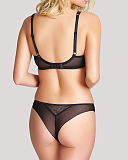Sofia Crop Top Balconnet Bra And Brazilian Brief Noir TKD Lingerie Cleo Fashion B1