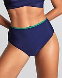 Sofia High Waist Brief Ric Rac Navy TKD Lingerie Panache Swim Fashion F1