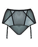 Sparks Fly High Waist Suspender Brief Black Silver TKD Lingerie Curvy Kate Luxury CF1