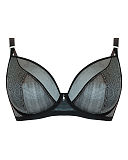 Sparks Fly Plunge Bra Black Silver TKD Lingerie Curvy Kate Luxury CF1