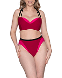 Subtropic Balcony Bikini And High Waist Brief Purple Pink TKD Lingerie Swimwear Fashion F1