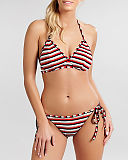 Summer Halterneck Triangle Bikini And Tie Side Pant Disco Stripe TKD Lingerie Panache Swim Fashion f