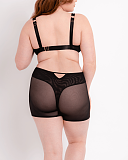 Superheroine Balcony Bra And Cycling Shorts Black TKD Lingerie Scantilly Fashion B1