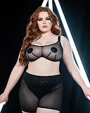Superheroine Balcony Bra And Cycling Shorts Black TKD Lingerie Scantilly Fashion L1