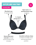 Superplunge Mutiway Padded Bra Black TKD Lingerie Curvy Kate Core I1