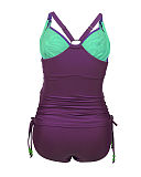 TKD Lingerie Cake Maternity Swimwear Shake Tankini Set Purple Brief B