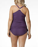 TKD Lingerie Cake Maternity Swimwear Shake Tankini Set Purple Brief B1