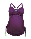 TKD Lingerie Cake Maternity Swimwear Shake Tankini Set Purple Brief F