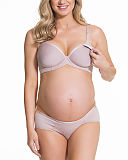 TKD Lingerie Core Cake Maternity Waffles 3D Spacer Nursing Bra Oyster Pink Brief F1