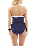 TKD Lingerie Core Panache Swim Anya Cruise Moulded Bandeau Tankini Strapless Classic Pant Navy White