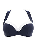 TKD Lingerie Core Panache Swim Anya Cruise Moulded Multiway Bikini Cross Back Navy White F