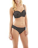TKD Lingerie Core Panache Swim Anya Spot Bandeau Bikini With Straps Black White Gather Pant F