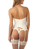 TKD Lingerie Occasion Panache Evie Bridal Basque Ivory with Suspenders Thong B