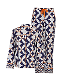 Taylor Big Geo Print PJ Set Navy Mix TKD Lingerie Cyberjammies Fashion CF1
