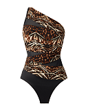 Tribal Tigress Jena Shaping Swimsuit Black Multi TKD Lingerie Miraclesuit Fashion CF1