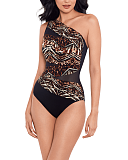 Tribal Tigress Jena Shaping Swimsuit Black Multi TKD Lingerie Miraclesuit Fashion F1