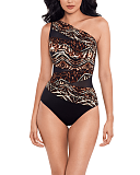 Tribal Tigress Jena Shaping Swimsuit Black Multi TKD Lingerie Miraclesuit Fashion F2