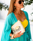 Turquoise Textured Short Kimono Melanie Gissing TKD Lingerie F2