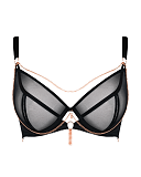 Unchained Balcony Plunge Bra Black TKD Lingerie Scantilly Luxury CF1
