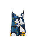 Verity Floral Print Cami Top Petrol Blue Mix TKD Lingerie Cyberjammies CF1