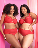Victory Balcony Bra And Short Poppy Red TKD Lingerie Curvy Kate Fashion L1