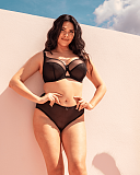 Victory Balcony Bra and Brief Black Curvy Kate TKD Lingerie L1