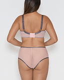 Victory Pin Up Balcony Bra And Short Grey Pink TKD Lingerie Curvy Kate Fashion B1