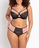 Victory Wild Balcony Bra And Short Black Blush TKD Lingerie Curvy Kate Fashion F1