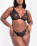 Voltage Deep Plunge Bra And Brazilian Black TKD Lingerie Scantilly Fashion F1