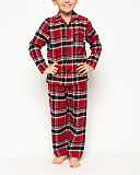 Windsor Check Long Sleeve Pyjama Set Red Mix TKD Lingerie Boys Minijammies Fashion F1