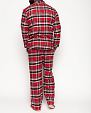 Windsor Check Long Sleeve Pyjama Set Red Mix TKD Lingerie Mens Cyberjammies Fashion B1
