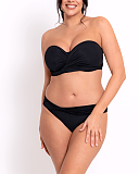 Wrapsody Bandeau Bikini And Brief Black Curvy Kate Swim TKD Lingerie F1