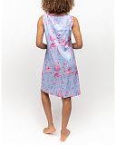 Zoey Flamingo Print Short Nightdress Blue Mix TKD Lingerie Cyberjammies Fashion B1