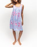 Zoey Flamingo Print Short Nightdress Blue Mix TKD Lingerie Cyberjammies Fashion F1