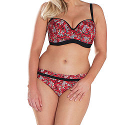 Maya Fold Over Brief Red Print