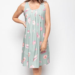 Coral Shell Print Short Nightdress