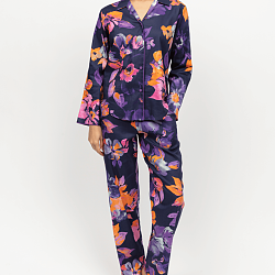 Edie Floral Print Pyjama Set Navy