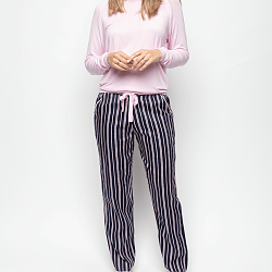 Estelle Slouch Jersey Top and Printed Stripe Pyjama Set