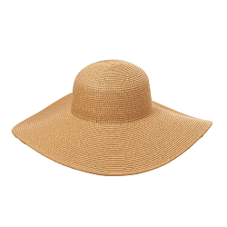 Eryka Wide Brim Straw Sun Hat, Khaki