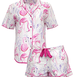Fifi Flamingo Print Shorty Set
