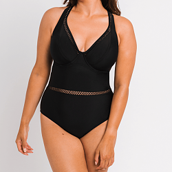 First Class Plunge Swimsuit Black