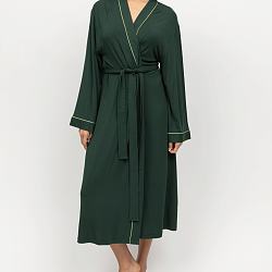 Forrest Jersey Long Dressing Gown Green