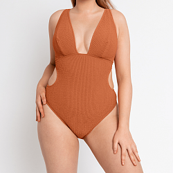 Holiday Crush Non Wired Plunge Swimsuit Rust