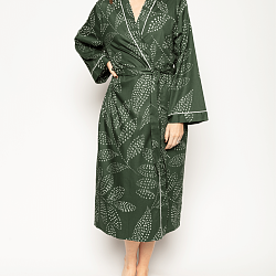 Imogen Leaf Print Long Dressing Gown