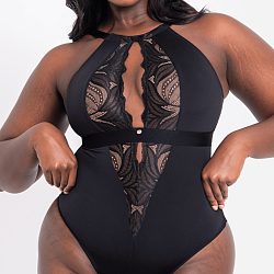 Indulgence Stretch Lace Body Black/Latte